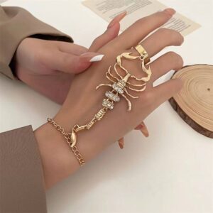 Scorpion Ring Bracelet, Creative Scorpio Jewelry f
