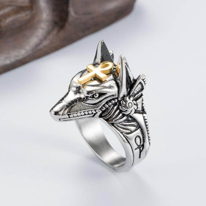 Self Defense Ring Retro Wolf Knuckle Ring for Men