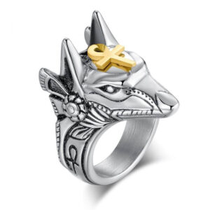 Self Defense Ring Retro Wolf Knuckle Ring for Men 