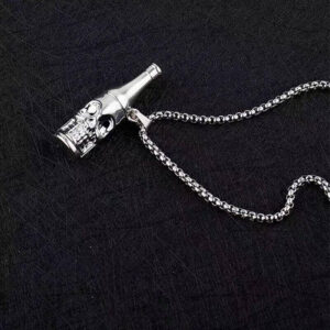 Skull Bottle beer Corkscrew Necklaces