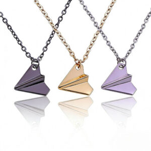 Sleek BFF Paper Plane Matching Necklaces - Shared