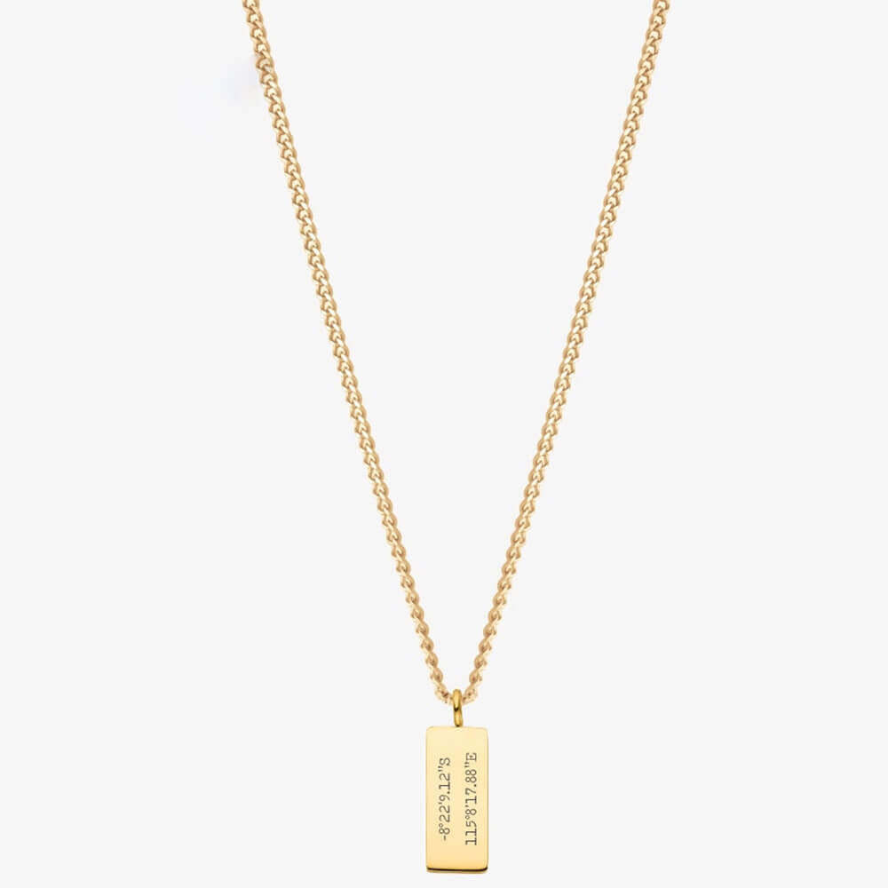 Sleek Bar Necklace with Custom Engravings - Ideal