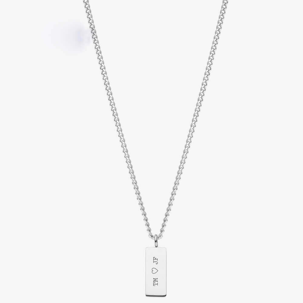 Sleek Bar Necklace with Custom Engravings - Ideal