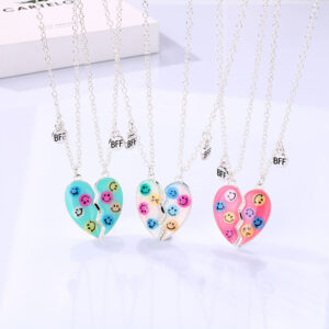 Smiley Face Necklace for 2 People
