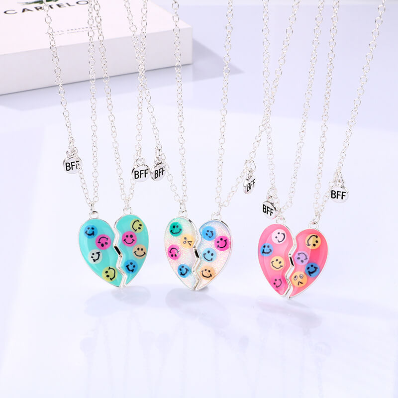 Smiley Face Necklace for 2 People