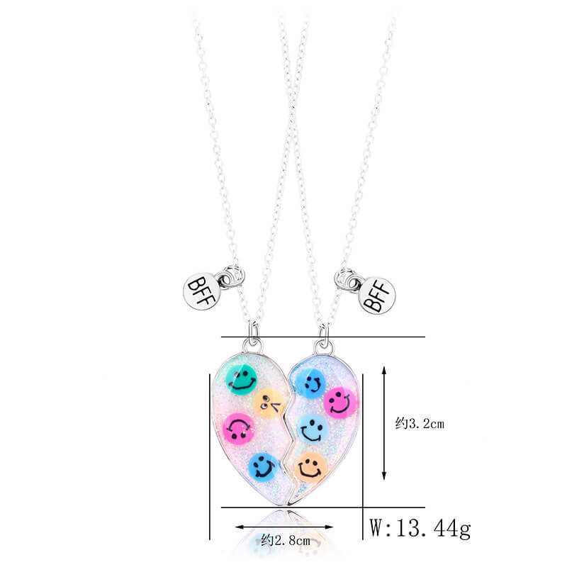Smiley Face Necklace for 2 People