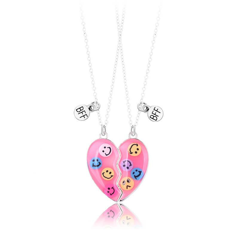 Smiley Face Necklace for 2 People