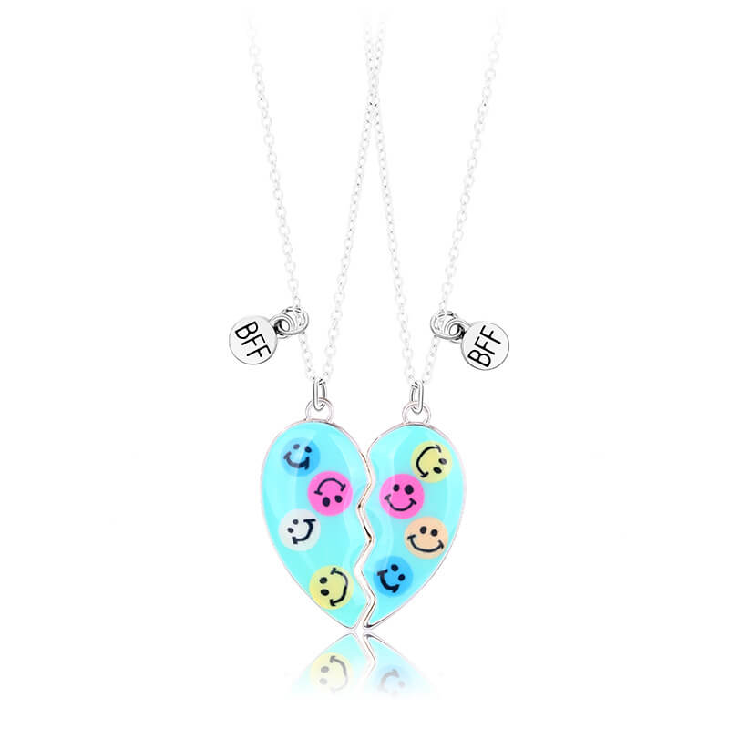 Smiley Face Necklace for 2 People