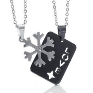 Snowflake Love Matching Necklaces