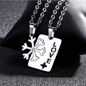 Snowflake Love Matching Necklaces