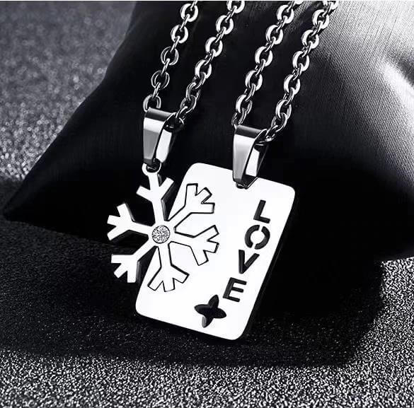 Snowflake Love Matching Necklaces