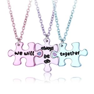 Tri-BFF Puzzle Necklaces We'll Always Be Together