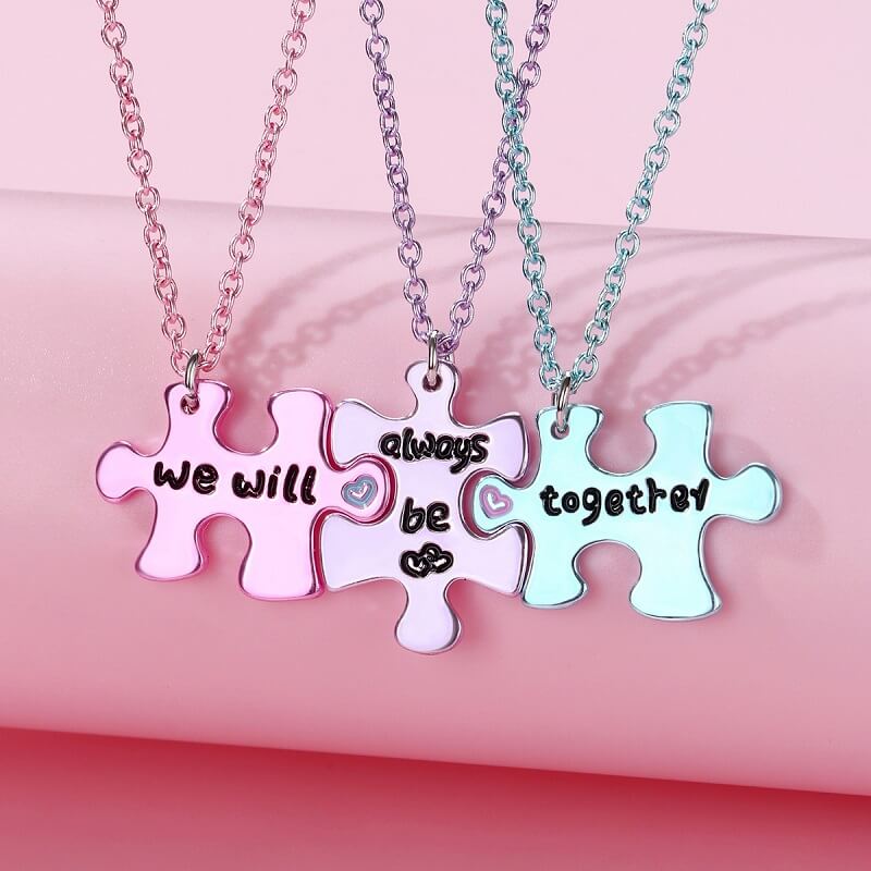 Tri-BFF Puzzle Necklaces We'll Always Be Together