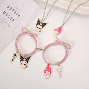 Two Girls Matching Necklaces and Bracelets 4-Piece