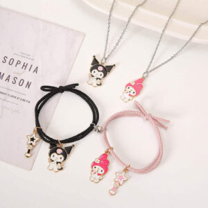 Two Girls Matching Necklaces and Bracelets 4-Piece