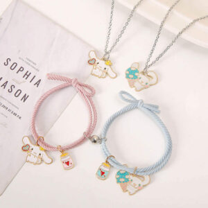 Two Girls Matching Necklaces and Bracelets 4-Piece