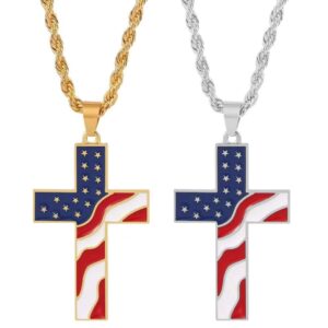 US Map Cross Matching Necklaces 2pcs