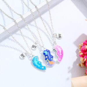Set of 3 Best Friends Dolphin Heart Necklaces