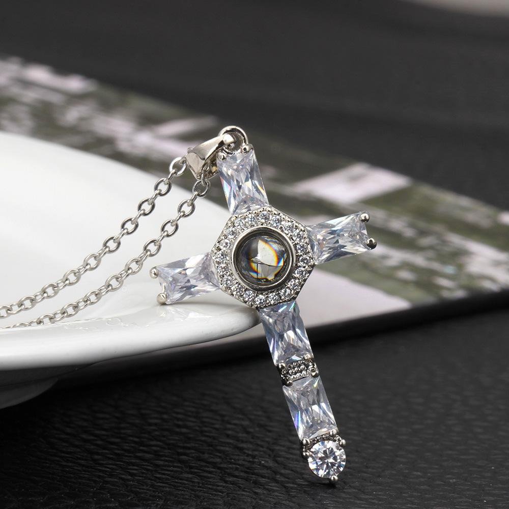 Cross Necklace with Lords Prayer Inside