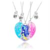 Set of 3 Best Friends Dolphin Heart Necklaces