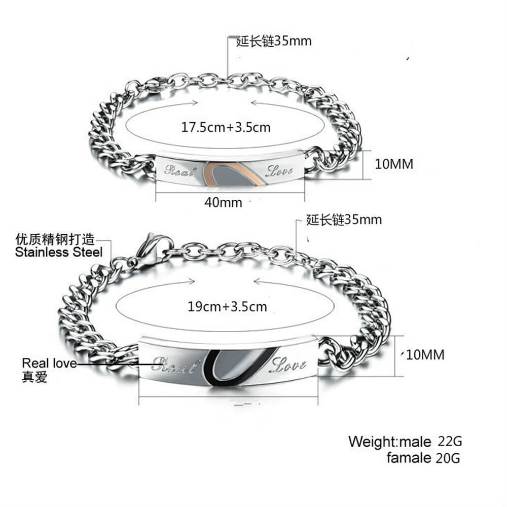 Half Heart Matching Bracelets for Boyfriend and Gi