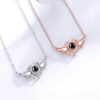 Heart and Wings Necklace with I Love You in 100 La