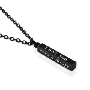 I Love You Forever & Always Couple Necklaces