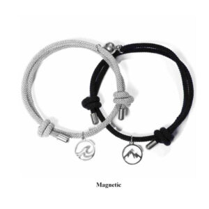 Magnetic Sea & Mountain Couple Bracelet Set