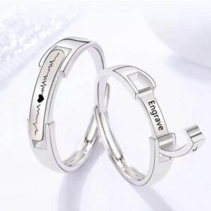 2Pcs Name Engraved Rings for Couples
