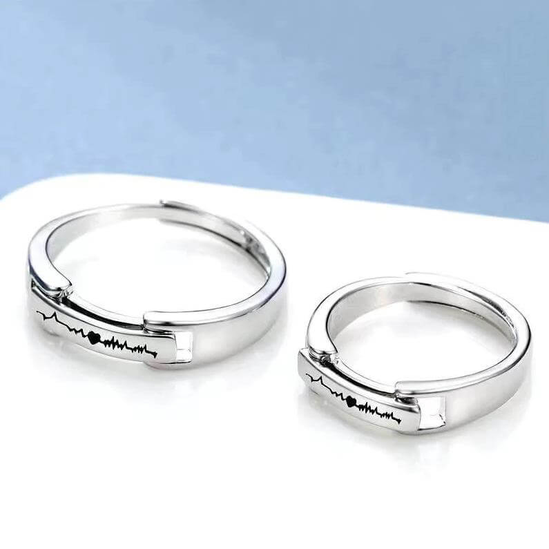 2Pcs Name Engraved Rings for Couples