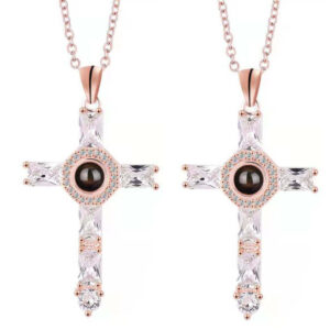 Cross Necklace with Lords Prayer Inside