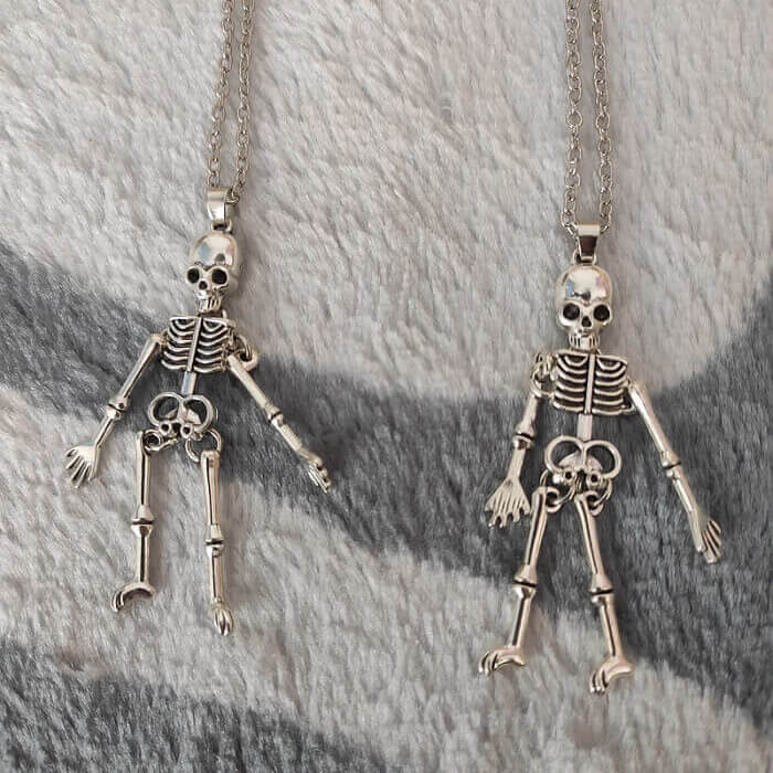 Together Until Death Skeleton BFF Necklace