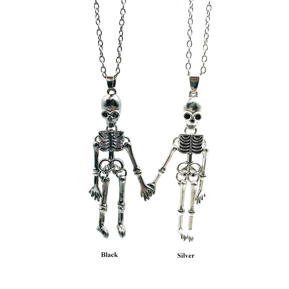 Together Until Death Skeleton BFF Necklace