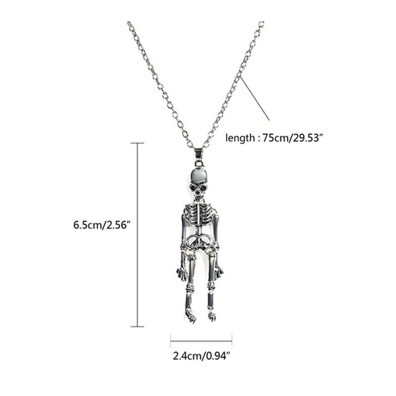 Together Until Death Skeleton BFF Necklace