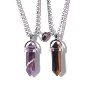 Crystal Pendant Necklaces with Magnetic Heart Clas