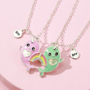 Unicorn Whale Magnetic Friendship Necklace