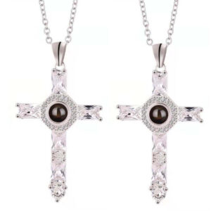 Cross Necklace with Lords Prayer Inside